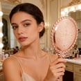 thumbnail image 6 of EBCUE Handheld Mirror Hand Held Mirror with Handle Small Travel Packet Compact Mirrors Vintage Decorative Makeup Cosmetic Purse Mirrors for Girls Women Rose Gold, 6 of 6