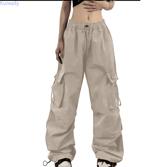 Kureaily Cargo Pants Women Baggy Pants Woman Mutil Pockets Loose Fit Casual Pants for Women