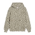 thumbnail image 3 of Falkdiz Hooded Sweatshirts for Girls Leopard Print Cute Pullover Warm Outdoor Gifts Hoilday School Long Sleeve Girls Tops , Dark Gray , Size: 11-12 Years, 3 of 6