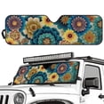 thumbnail image 2 of POLERO Accordion Car Windshield Sun Shade, Colorful Mandala Flower Car Sun Visor to Protect UV Rays, Foldable Automotive Windshield Sunshades Keep Your Vehicle Cool & Comfort - 52.95" x 16.14", 2 of 7