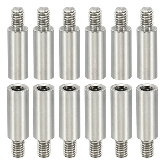 12pcs M4 Standoffs, M4 15 6mm Spacer Standoffs Steel Threaded Standoffs Screws 4mm ID 6mm OD Metric Male Female