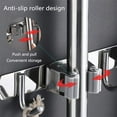 thumbnail image 4 of Mop Broom Holder, Stainless Steel Wall Mounted Storage Organizer Tool for Kitchen, Garage, Garden, Landry, Bathroom Organization and storage (2 Racks 3 Hooks), 4 of 7
