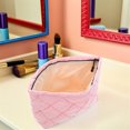 thumbnail image 3 of Bolsa de maquillaje acolchada: organizador portátil de cosméticos de viaje - Neceser bordado con cremallera - Organizador de artículos de aseo personal de viaje, 3 of 8
