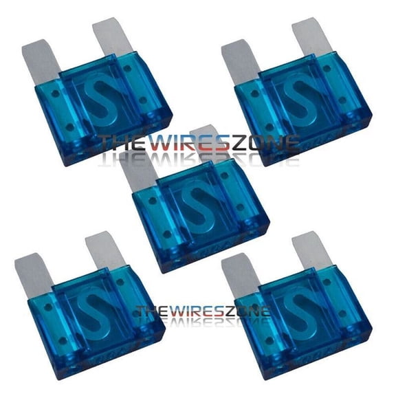 The Wires Zone 0 Amp 60A Large Blade Style Audio Maxi Fuse for Car RV Boat Auto, 5 Pack