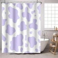thumbnail image 2 of Purple Cow Print Shower Curtain Cow Skin Print Abstract Rustic Farm Animal Violet White Shower Curtains Bathroom Accessories Purple White Cow, Polyester with Hooks 72"W x 96"L (Pack of 1), 2 of 6
