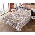 thumbnail image 4 of Ambesonne Abstract Floral Fitted & Flat Sheet with Shams 4 Pcs Set, Retro Garden Bloom, Queen, Ivory and Multicolor, 4 of 5