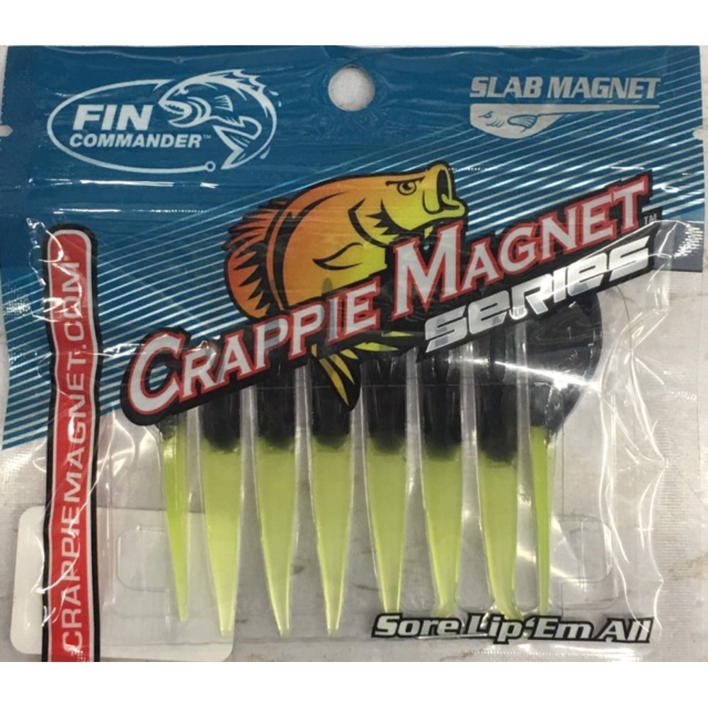 Fin Commander Crappie Slab Tails Fishing Lure, Black