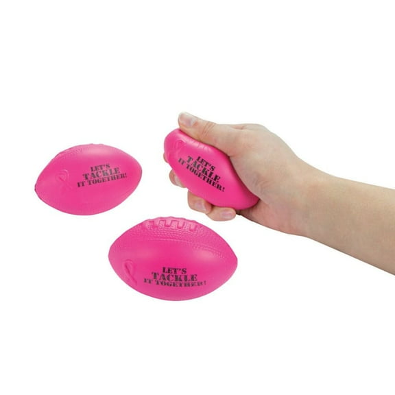 Pink Ribbon Football Stress Balls