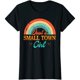 thumbnail image 1 of Playera de Mujer Viaje "Chica de Pueblo" Retro Arcoíris - Camiseta Casual de Manga Corta Negra Talla 4X-L, 1 of 7