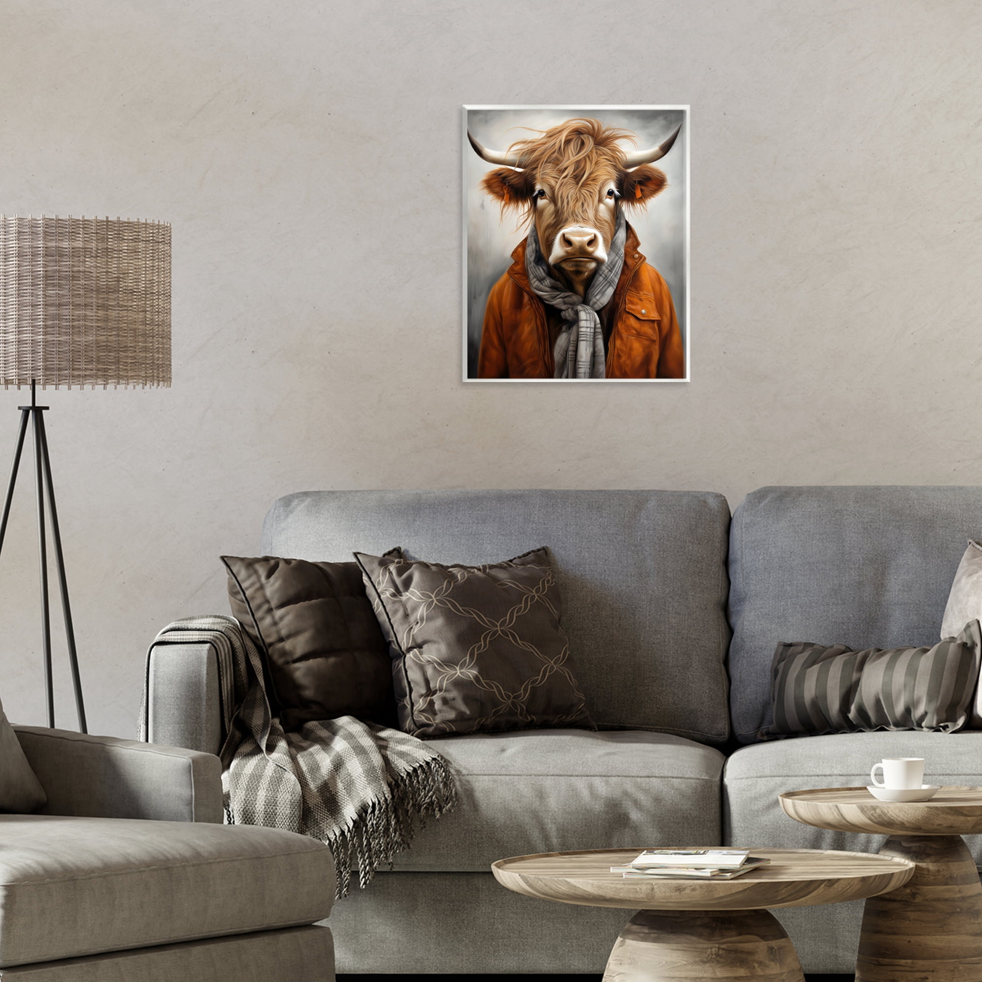 Stupell Industries Buster Bull Horn Portrait Wall Plaque Art, design by Ray Powers