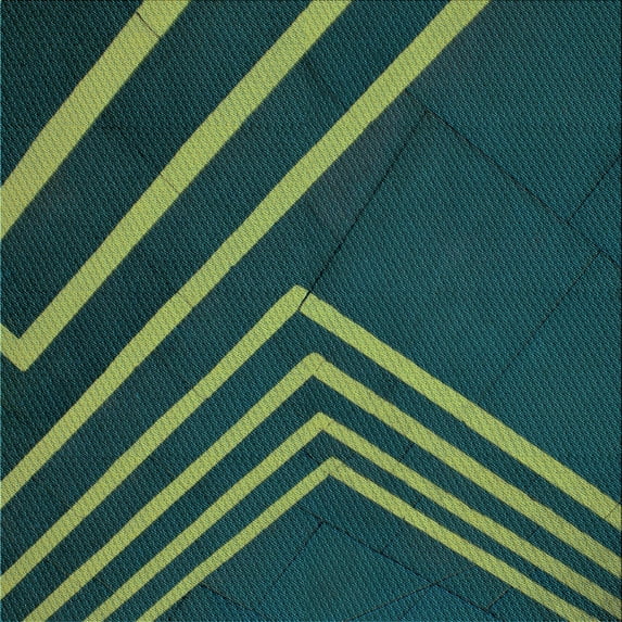 Ahgly Company Machine Washable Indoor Square Transitional Deep Teal Green Area Rugs, 4' Square