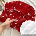 thumbnail image 4 of Twin Sze Fitted Sheet Set - Red Snowflake Christmas 2 Piece Bedding Sets 16" Deep Pocket Fitted Sheet with 1 Pillowcase, Xmas Snowflake Modern Art Winter Brushed Microfiber Hotel Luxury Bed Sheets, 4 of 9