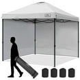 thumbnail image 1 of KAMPKEEPER 10x10 Pop Up Canopy Tent with 2 Sidewalls for Outdoor Use, White, 1 of 7