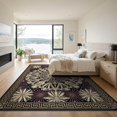 thumbnail image 3 of ODIKA Key Glam Motifs Shimmer Round Symmetrical Border Sparkle Greek Flowing Dynamic Low Profile Flatwoven for Great Room, Indoor Open Concept, Large Living, 3 of 7