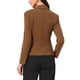 thumbnail image 3 of BLAZER DE TRABAJO CHIC PARA MUJERES CON SOLAPA Y MANGAS LARGAS, TRAJE BLAZER COLOR CAMEL OSCURO TALLA L, 3 of 6