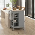 thumbnail image 2 of HOMCOM Chariot de Cuisine Roulant avec Armoire de Rangement, Tiroir, Dessus en Bois, 2 of 10