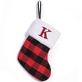 thumbnail image 2 of Dalrosia Red Plaid Classic Christmas Stockings with Embroidered Initials Faux Fur Plush Cuff Traditional Hanging Xmas Stockings for Christmas Fireplace Decorations Socks, 2 of 2