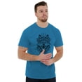 thumbnail image 5 of Geometric Feather Wolf Dreamcatcher Men's Graphic T Shirt Tees Brisco Brands 3X, 5 of 6