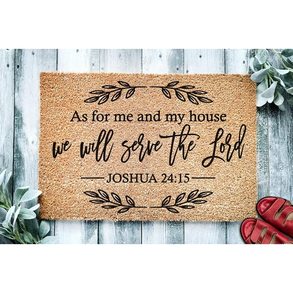As for Me and My House We Shall Serve The Lord Mats for Front Door Entry Front Porch Doormat Non-Slip Carpet Rugs Floor Mat Decorative for Home Bathroom Kitchen Indoor 18x30 Inch