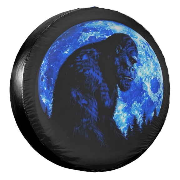 KAKALAD Gorilla Blue Moon Spare Tire Cover Universal Vehicle Accessories Buckle Car Tools 14”in