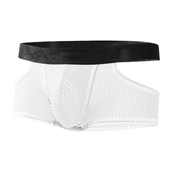 IWRICH Men's Ice Silk Separable Underwear Boxer Shorts Breathable Mesh Thin Sports Underwear White XL