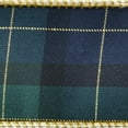 thumbnail image 3 of Vickerman 2.5" x 10 Yards Green Plaid Checks Double Fused Metallic Dupioni Ribbon., 3 of 3