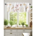 thumbnail image 2 of Pink Beige Flowers Valances for Windows Spring Floral Valance Rod Pocket Light Filtering Short Window Treatments Curtains for Kitchen Bathroom Living Room Bedroom, 1 Panel, 42 x 18 Inch, 2 of 7