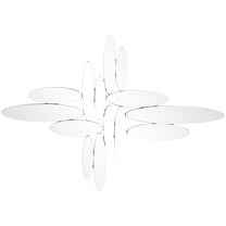 DecMode 40" x 28" Silver Abstract Oval Wall Mirror