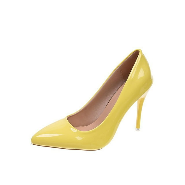 UKAP Chaussures de Soirée Légères et Aguichant pour Femmes, Talons Hauts, Mode, Jaune 11