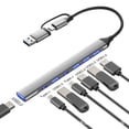 thumbnail image 1 of 6-in-1 USB-C Hub Multiport Adapter - Type-C to HDMI 4K, USB 3.0 Splitter, 5Gbps High-Speed Data Transfer Dock for Laptops, MacBooks, Tablets & Gaming Consoles, 1 of 7