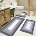 thumbnail image 4 of Tuvgenk Non Slip Bathroom Rug Set 3 Piece Water Absorbing Bath Mat Sets 3 Large Washable Bath Mat Set for Bathroom Floor(Gray,47x16,24x16,20x16 inch), 4 of 7