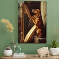 thumbnail image 2 of Bloodhound Cute Dog Harp Stretched Canvas Size 8x12 – Retro Bloodhound Dog Batter in Action With Harp for Themed Living Room, 2 of 5