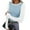 Light Blue, variant on Women's Tops Blue Crewneck Casual Color Block Tops Long Sleeve Spring Trendy Womens Fashion Tops,M