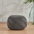 thumbnail image 5 of Haley Indoor Handcrafted Modern Fabric Weave Pouf, 5 of 9