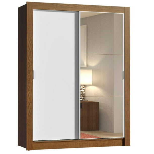 Ropero Closet Madesa Dallas 2 Puertas Corredizas con Espejo 2 Cajones MB