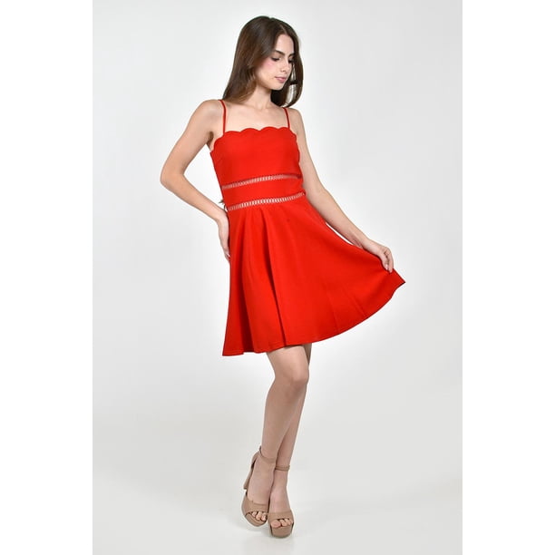 Vestido con escote ondulado Roman Fashion /Juvenil, 3583 (Rojo) rojo M