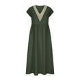 thumbnail image 4 of Sexlip Womens V Neck Pocket Loose Swing Midi Dress Soft Comfortable Casual Office Everyday Dress Green XL, 4 of 6