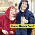 thumbnail image 3 of Blanket Ultra Soft Hoodie With Big Pocket Flannel Warm Cosy Comfy Oversized Wearable Hooded Unisex, 3 of 5