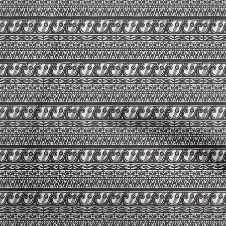 oneOone Polyester Spandex Black Fabric Tribal Fabric For Sewing Printed Craft Fabric By The Yard 56 Inch Wide