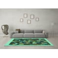 thumbnail image 3 of Ahgly Company Indoor Round Abstract Turquoise Blue Contemporary Area Rugs, 8' Round, 3 of 4