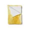 thumbnail image 2 of Yellow Soft Flannel Fleece Throw Blanket, Abstract Triangle Geometrical Shaded Patterns with Modern Mosaic Illustration Motifs, Cozy Plush for Indoor and Outdoor Use, 70" x 90", Yellow, by Ambesonne, 2 of 5