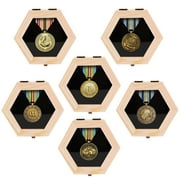 BiJun Medal Display Case,Shadow Box for Medals Race Medal Display for Sports Medals, Track & Field, Military, Spartan, Races, Running, Marathons (6Pack)