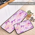 thumbnail image 5 of 2-Piece Kitchen Rugs Set Non-Slip Mats Carpet Floor for Kitchen, Bathroom (19.7"x27.6" & 19.7"x47.2") Watercolor Purple Bows, 5 of 7