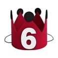 thumbnail image 2 of Red Crown Birthday Felt Hat Number 61 Party Decoration Photo Prop For 14+ Teenagers S, 2 of 4