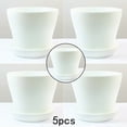 thumbnail image 1 of 5PCS Colorful Decorative Flower Pots Gloss Resin Plant Home Outdoor Garden Decor, 1 of 4