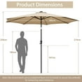 thumbnail image 3 of Spaco 10 Feet Patio Umbrella with 112 Solar Lights and Crank Handle-Beige, Patio Offset Umbrella with Easy Tilt Adjustment, Outdoor Cantilever Hanging Umbrella, 3 of 8