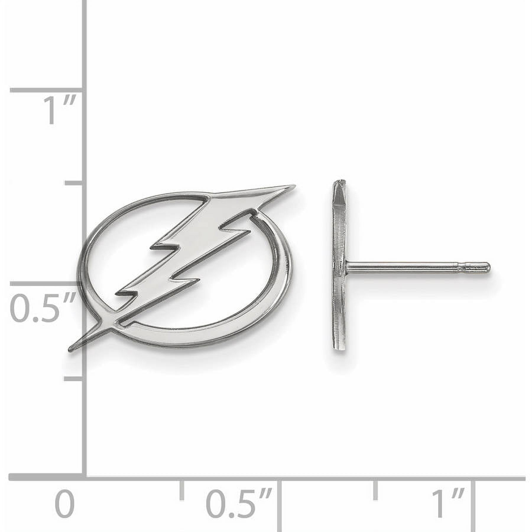 LogoArt NHL Tampa Bay Lightning 10 Karat White Gold Small Post Earrings - image 2 of 5