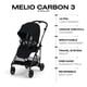 thumbnail image 5 of CYBEX Melio 3 Carbon Stroller, Ultra-Lightweight Stroller, Compact Full-Size Stroller, Reversible Seat, One Hand Fold, Travel System Ready, Infant Stroller for 6 Months+ - Moon Black, 5 of 5
