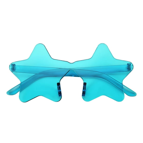 Gafas de sol sin montura con forma de estrella Gafas de sol transparentes en colores vivos Gafas de fiesta con forma de estrella