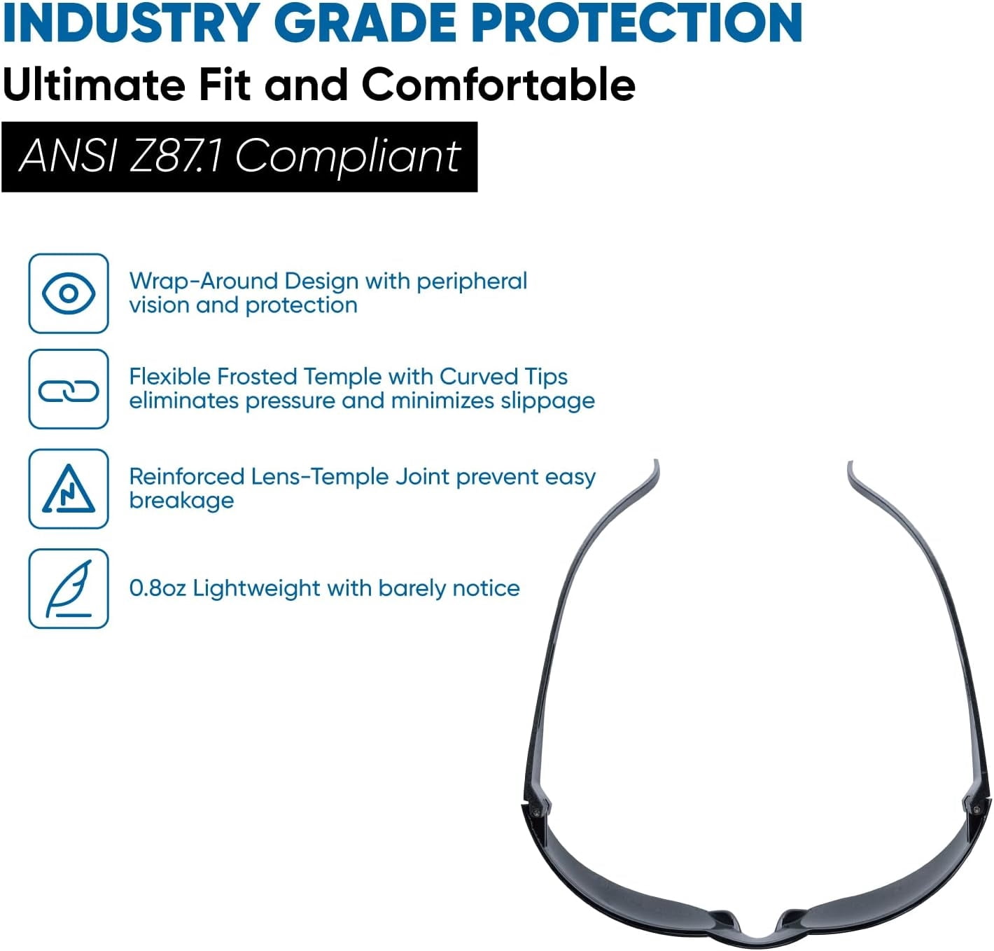 amoolo Safety Glasses for Men Bulk of 24, Protective Eyewear for Men Women, ANSI Z87.1 Impact Resistant Eye Protection for Work, Lab, Construction